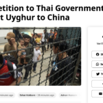 The Petition to Thai Government: Don't Deport Uyghur to China